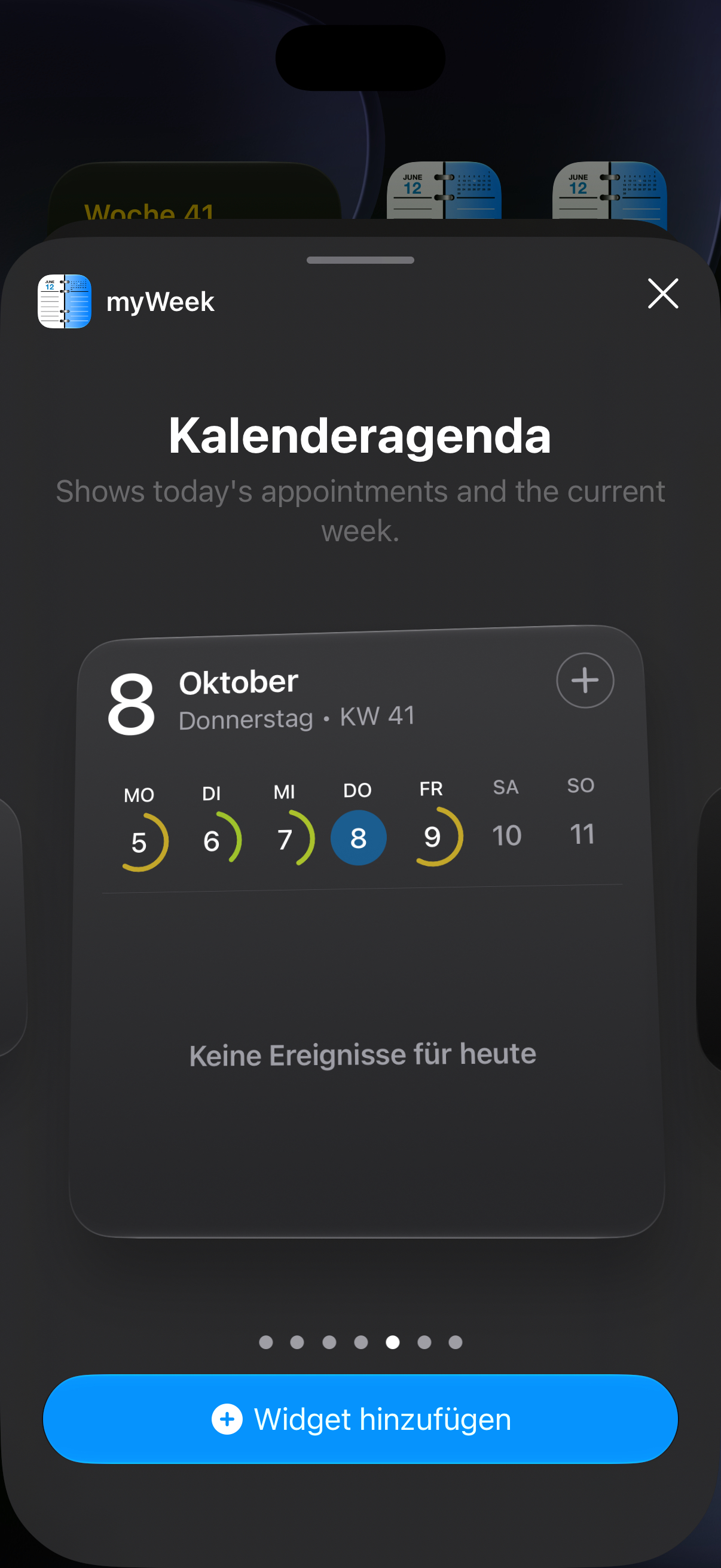 Calendar agenda widget