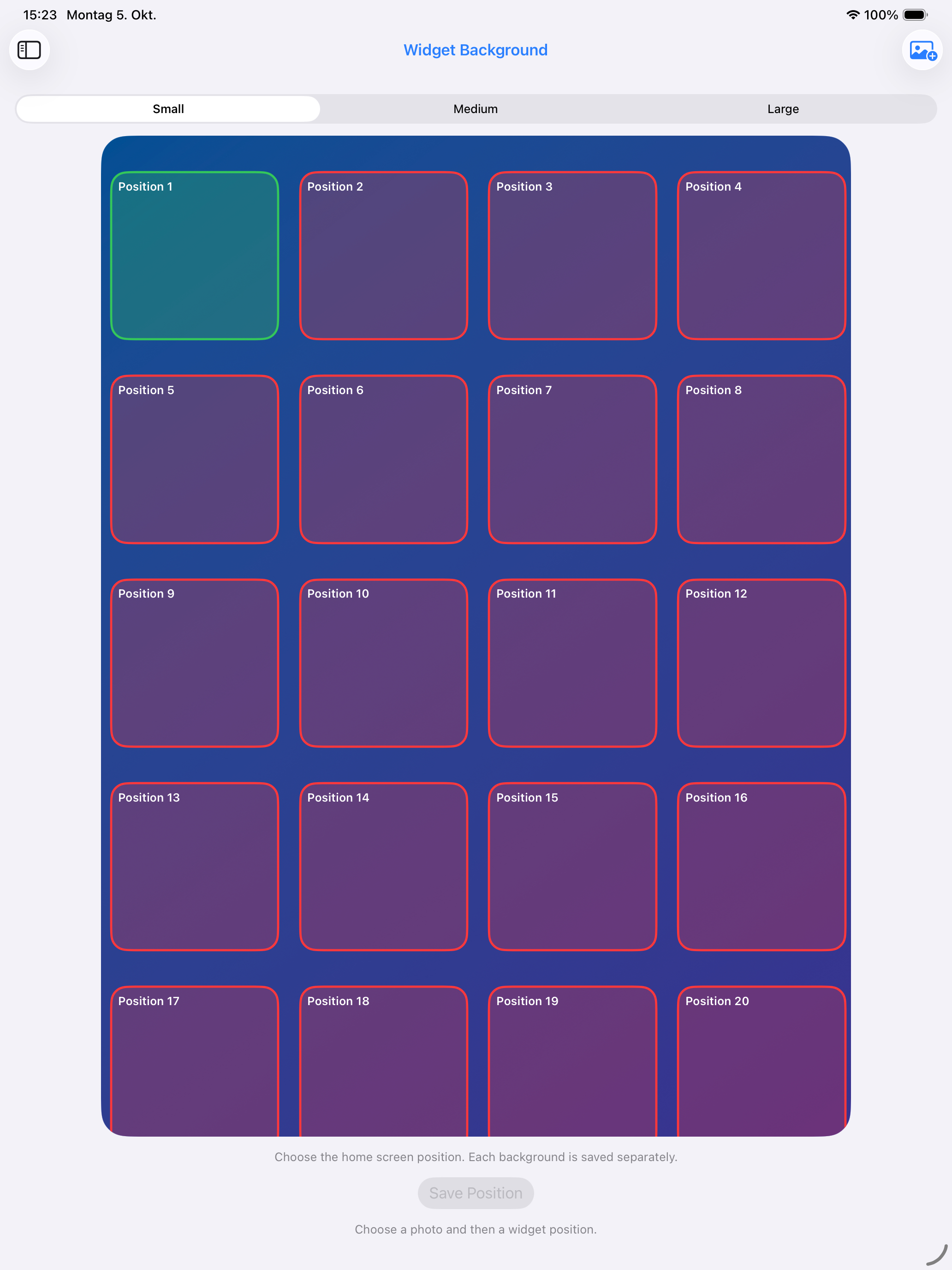 iPad widget background